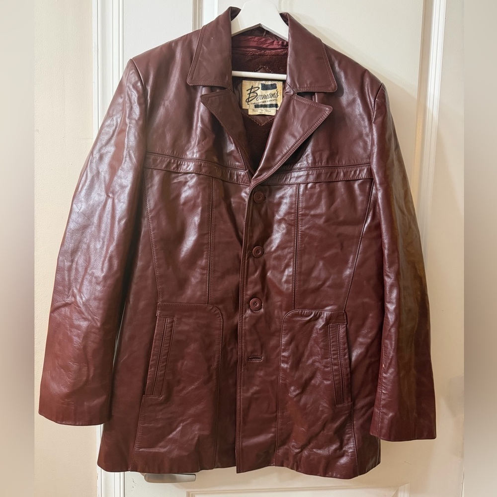 Brahmin Deep Brown Leather Trench Coat